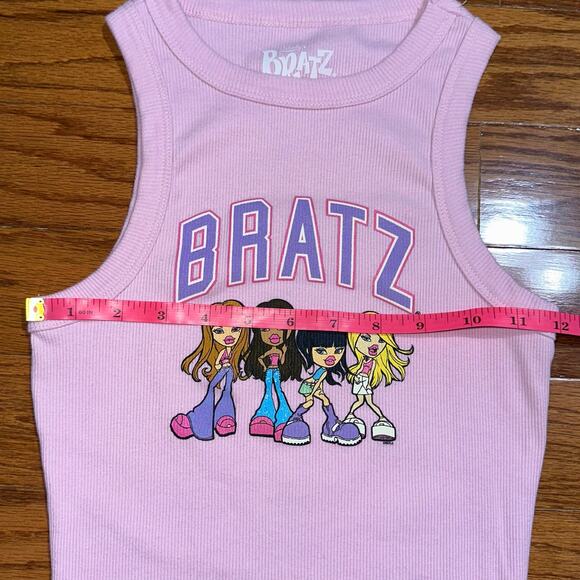 Bratz Y2K High Neck Pink Ribbed Graphic Tank Top Size XS - Picture 8 of 9